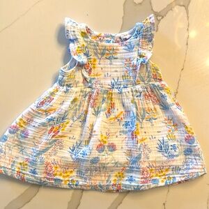 ANGEL DEAR Crinkle Gauze Floral Baby Girl Dress 6-12 mo